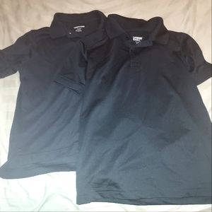 2 Land's End navy blue boys uniform, short sleeve collared shirts, size 7